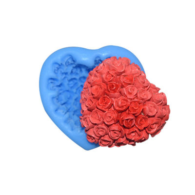 شراء أواني الخبز سيليكون الغذاء الصف كعكة فندان القلب روز 3d سيليكون العفن online manufacture
