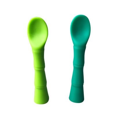 عادي BPA Free Baby Silicone Products Bamboo Spoon حسب الطلب الأحجام