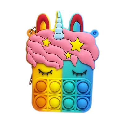 منتجات سيليكون للأطفال لعبة بنات بنات حقيبة MHC Hot Sellers Unicorn Stress Relief Silicone Bag Popular Fingertip Wallet