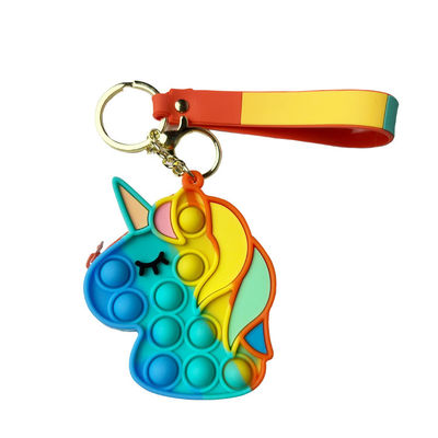 OEM ODM Kids Silicone Fidget Toys ، Rainbow Unicorn Popper Purse
