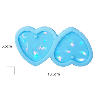 MHC Love Shape UV silicone Epoxy Resin Moulds المجوهرات القلب القلادة الخرز الوهولوغرافية الأقراط القالب